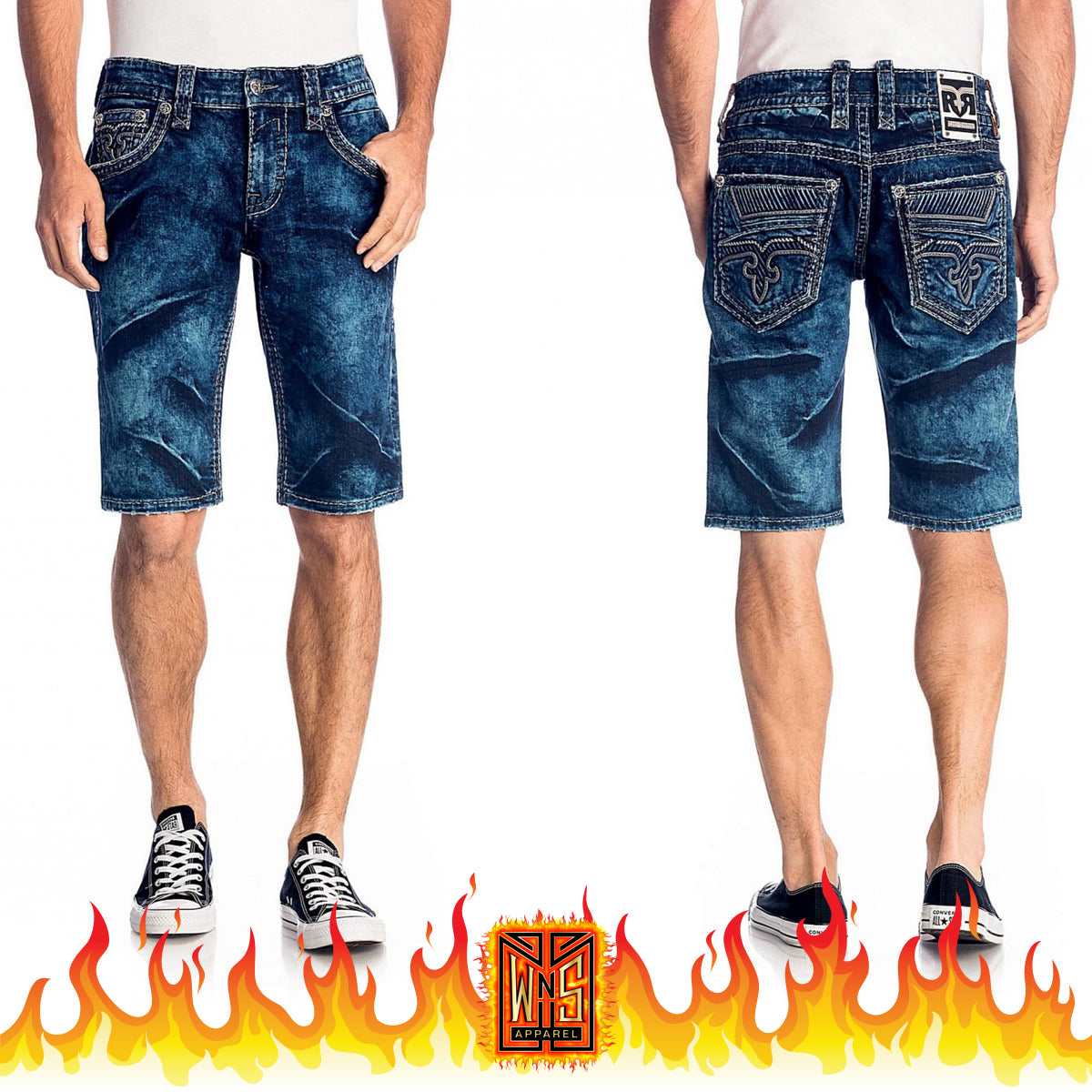 Rock revival jean shorts on sale mens