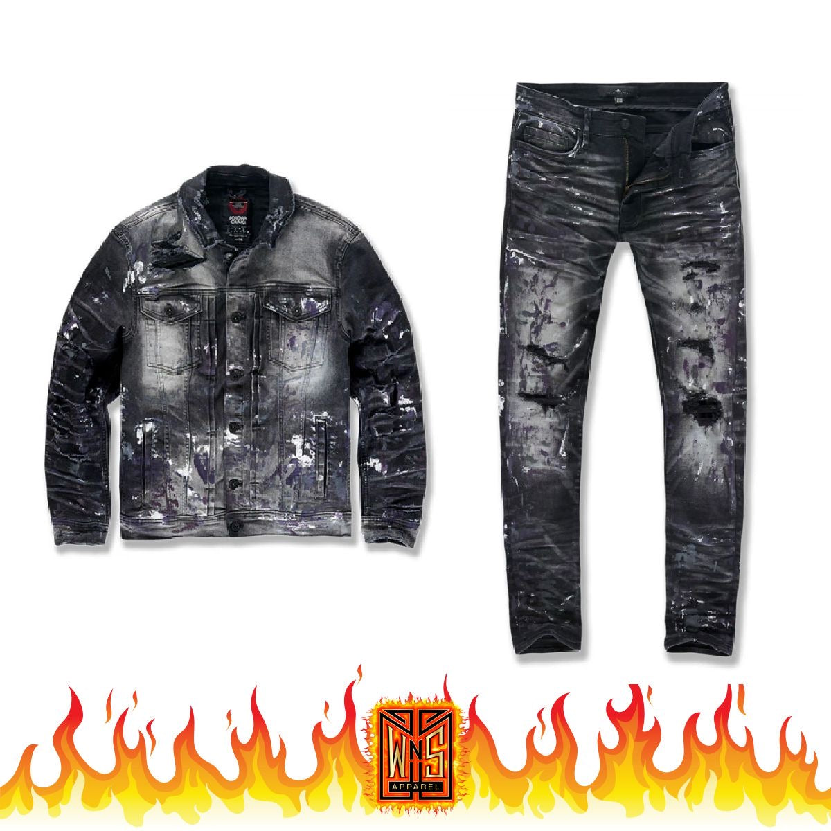 Jordan Craig Purple Jean Jacket & Jeans Set XL / 34